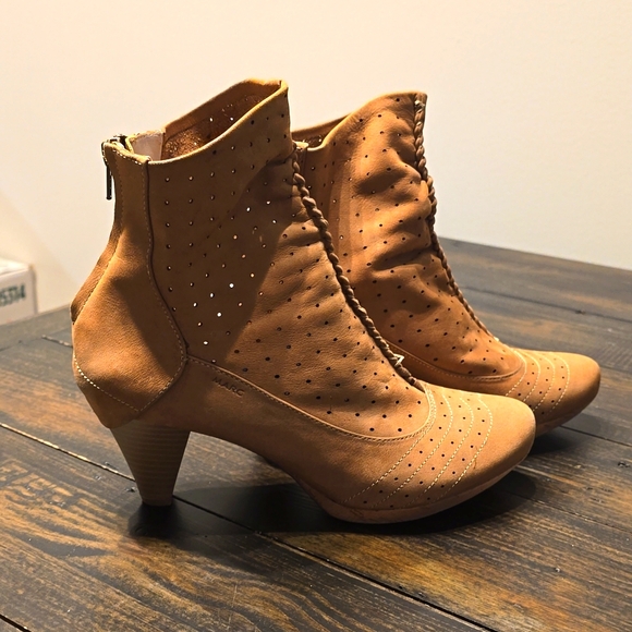 Size 37 tan leather ankle boots - Picture 3 of 5